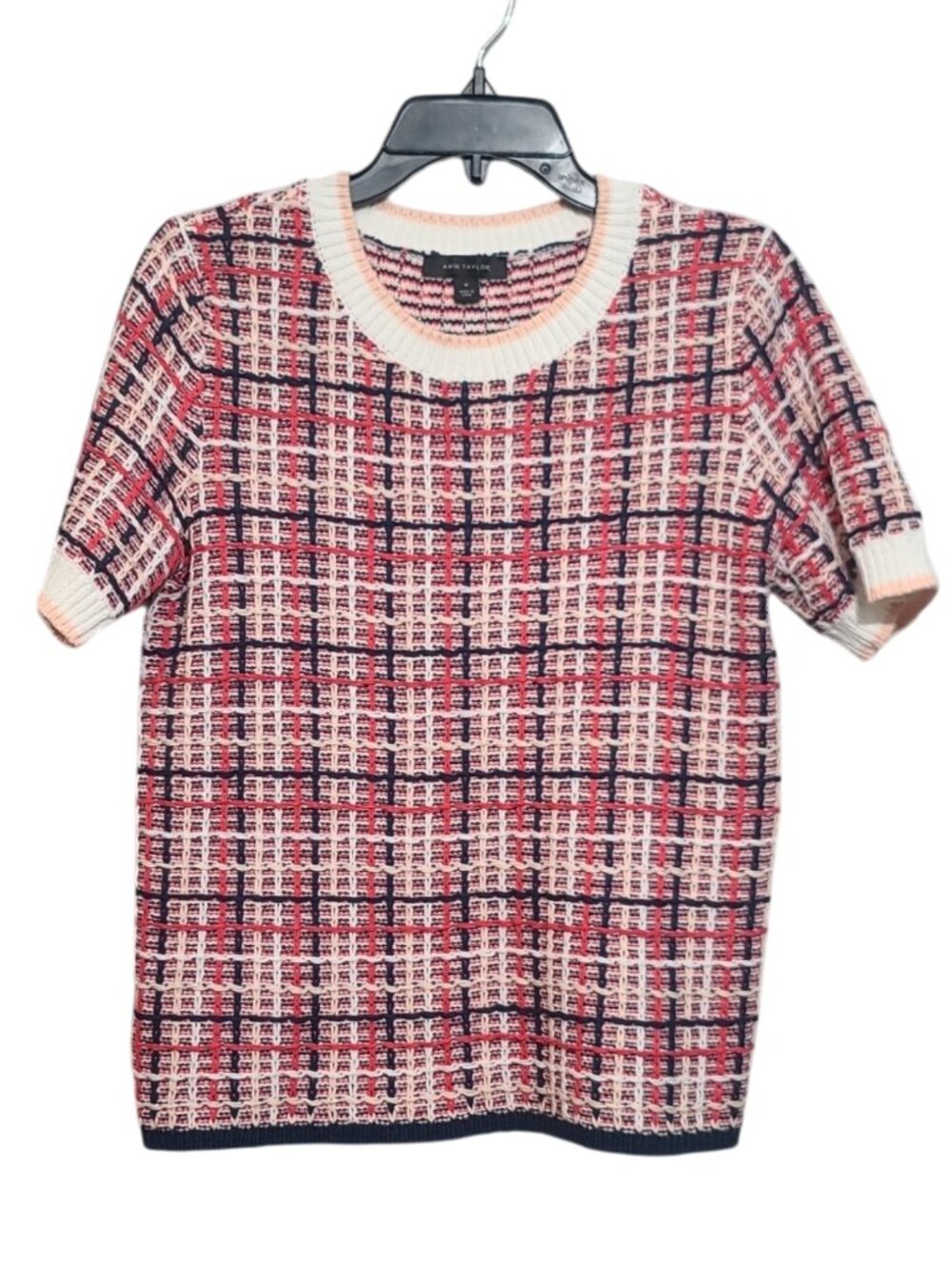 Ann Taylor Tweed Short Sleeve Sweater Women Medium